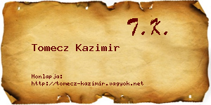 Tomecz Kazimir névjegykártya